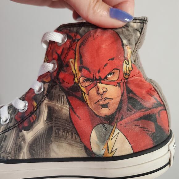 DC Comics X Converse All Stars The Flash Chuck Taylor High Top Sneakers M 6 W 8 - Picture 8 of 13